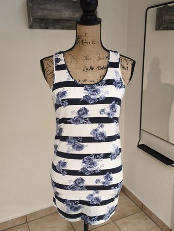 Damenshirt Streifen & Blumen Grösse S (36/38) 