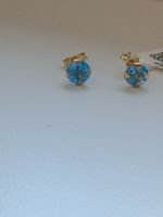 Ohrstecker 750 Gold, Blau Topas
