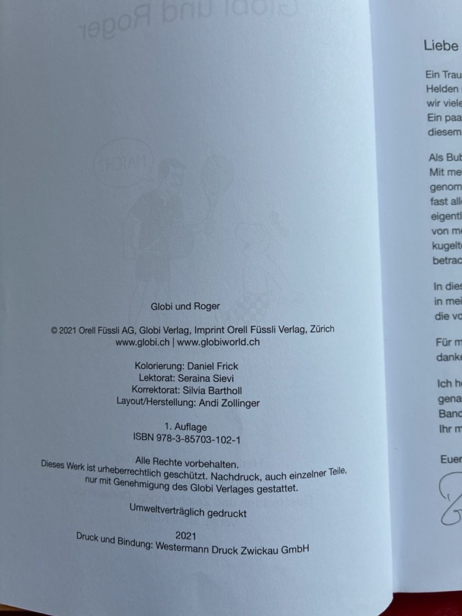 Bücher: Kinderbuch Globi und Roger 1. Auflage 2021  – Gebraucht aus Zuzwil SG von simbo11 2