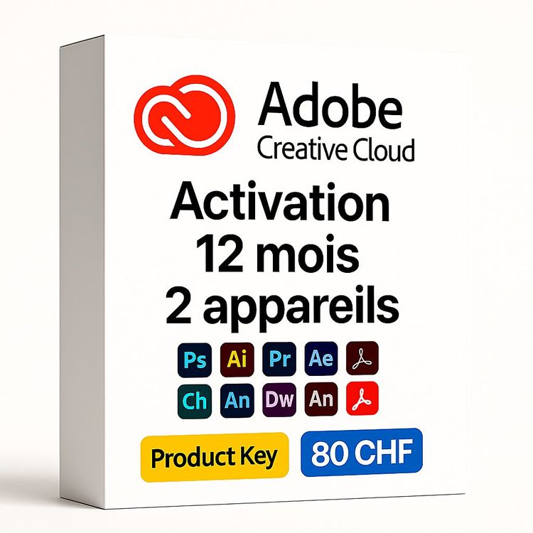 Adobe Creative Cloud All App 2 Devices Product Key - 80 CHF (Neu ...