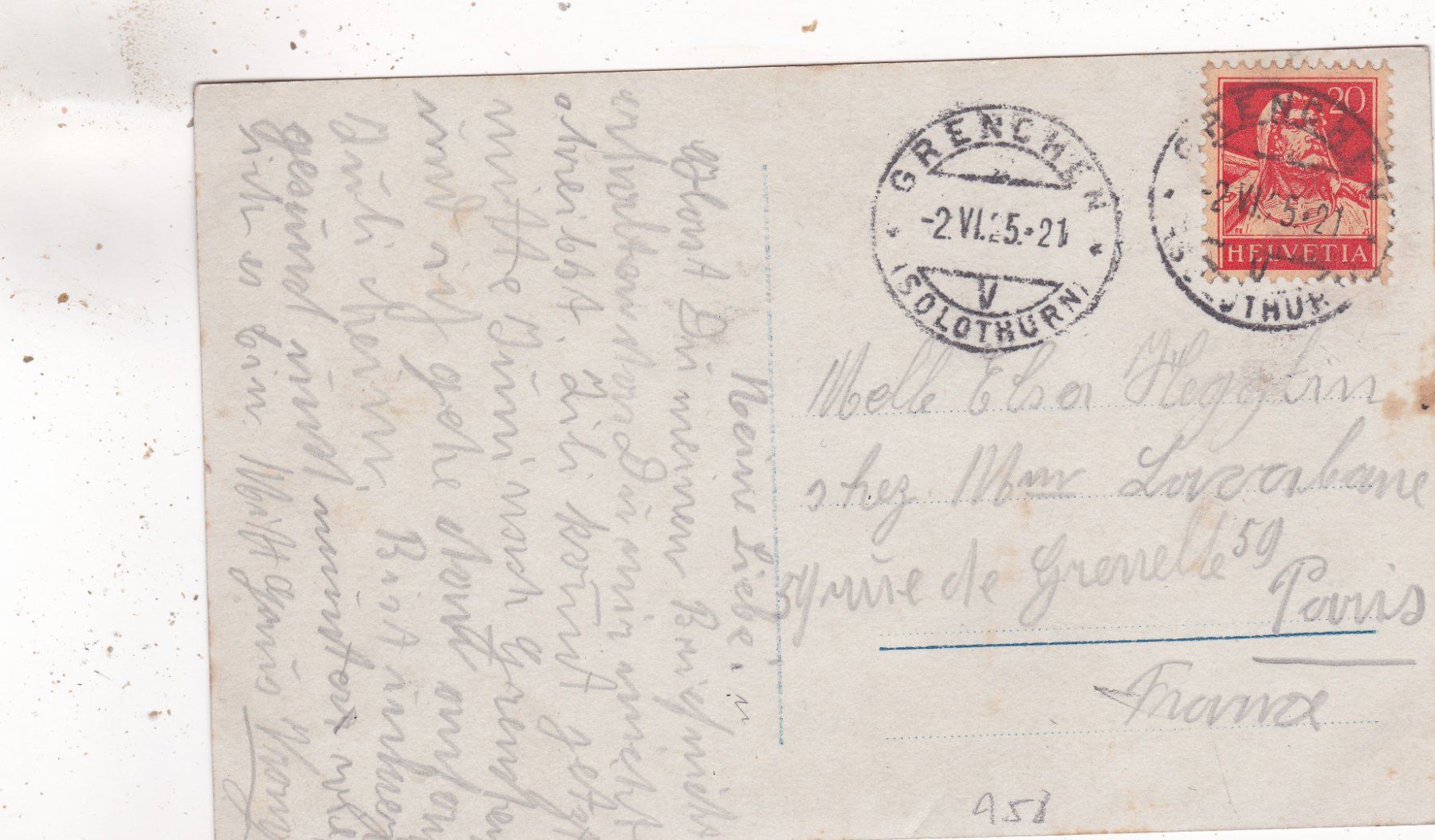 Cartoline postali: Kitsch Trauer Am Elterngrab 1925 – Usato da Herisau venduto da Lisegrat2008 1