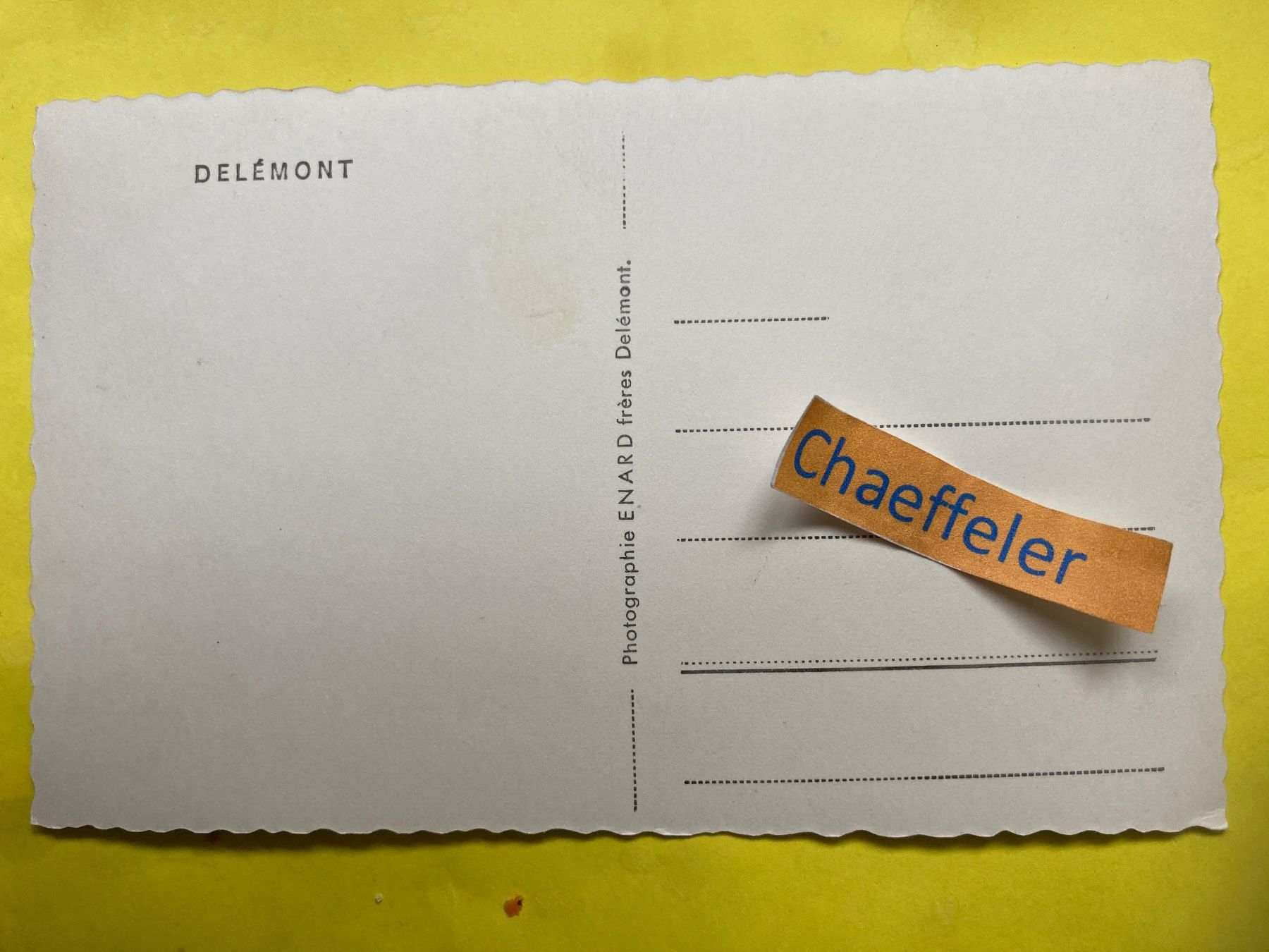 Ansichtskarten: Delémont – Gebraucht aus Zürich von Chaeffeler 1