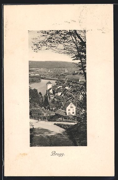 Cartoline postali: AK Brugg, Blick auf den Ort, 1909 – Usato da Berlin venduto da bartko-reher