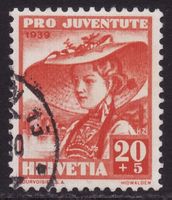 Pro Juventute SBK-Nr. 91 (Nidwaldnerin 1939) gestempelt