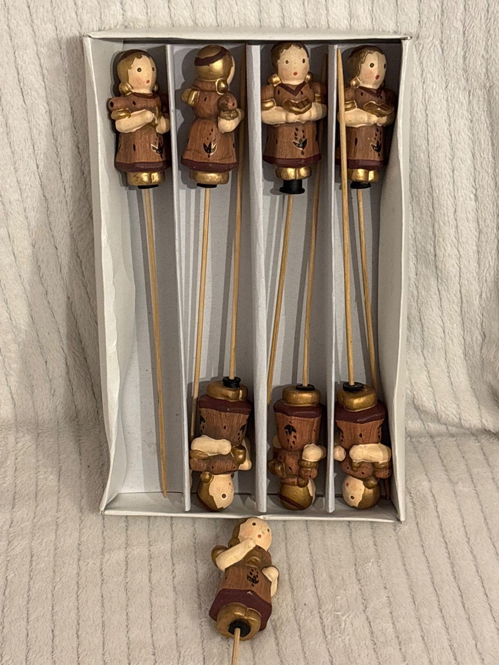 Tutte le decorazioni: Weihnachtsdeko: 8 Engel Stecker, 8.5cm, Braun – Nuovo e nell'imballaggio originale da Oberegg venduto da MR-shop