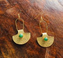 Messing Ohrhänger mit Glasperle - boho- gipsy- ethnic style