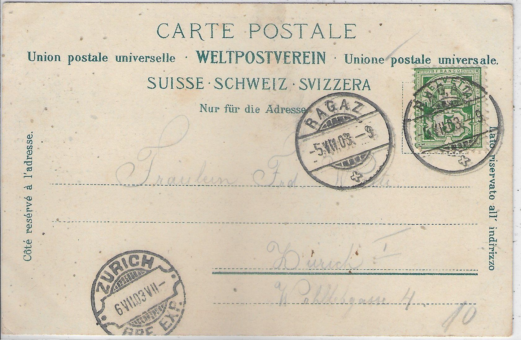 Cartoline postali: Die Taminaschlucht bei Ragaz – Usato da Ettingen venduto da Kartenplanet 1