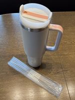 Trinkbecher Set mit Strohhalmen & Reinigungsbürste