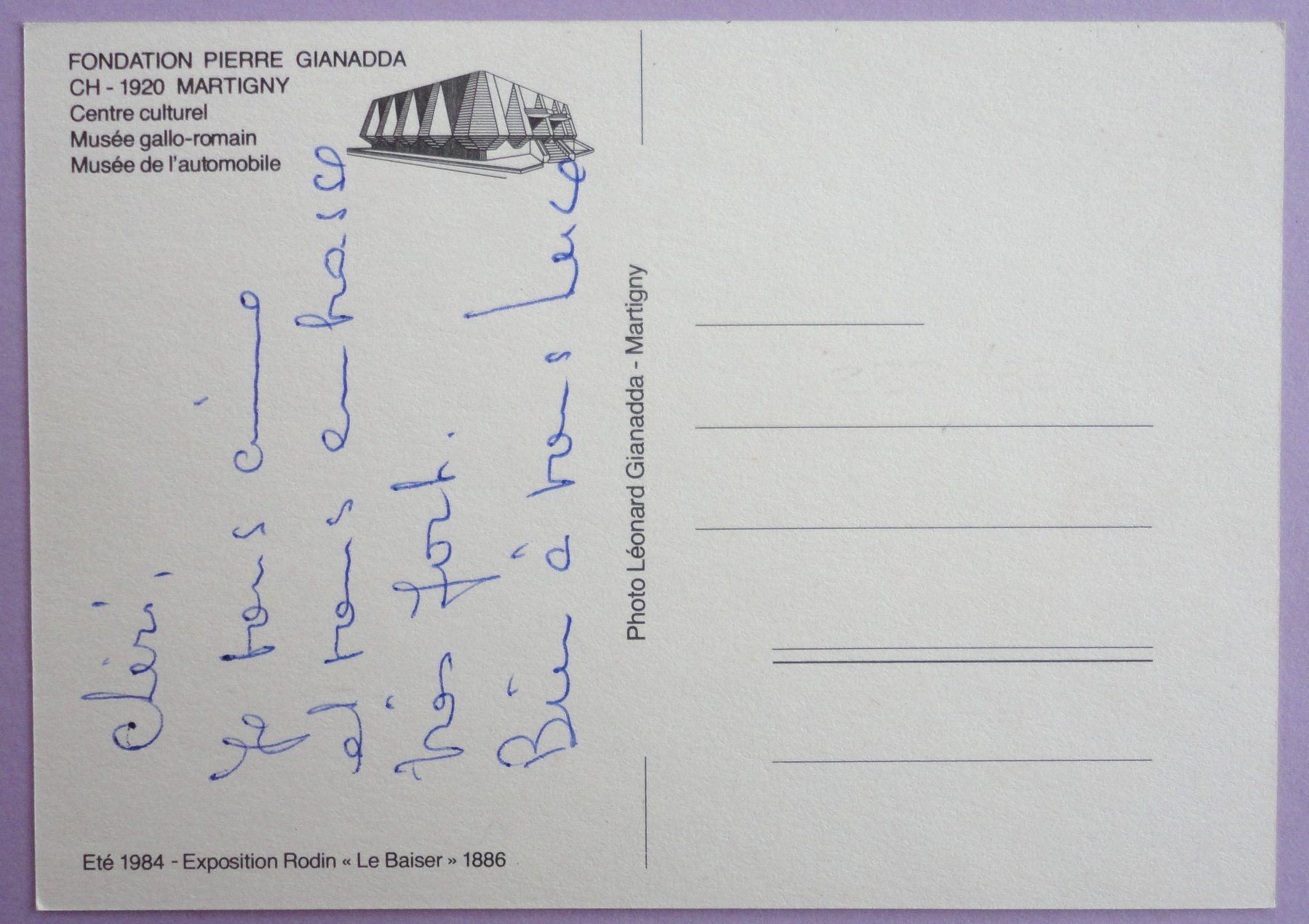 Cartoline postali: Fondation Pierre Gianadda, Martigny – Usato da Fétigny venduto da Billy2miny 1