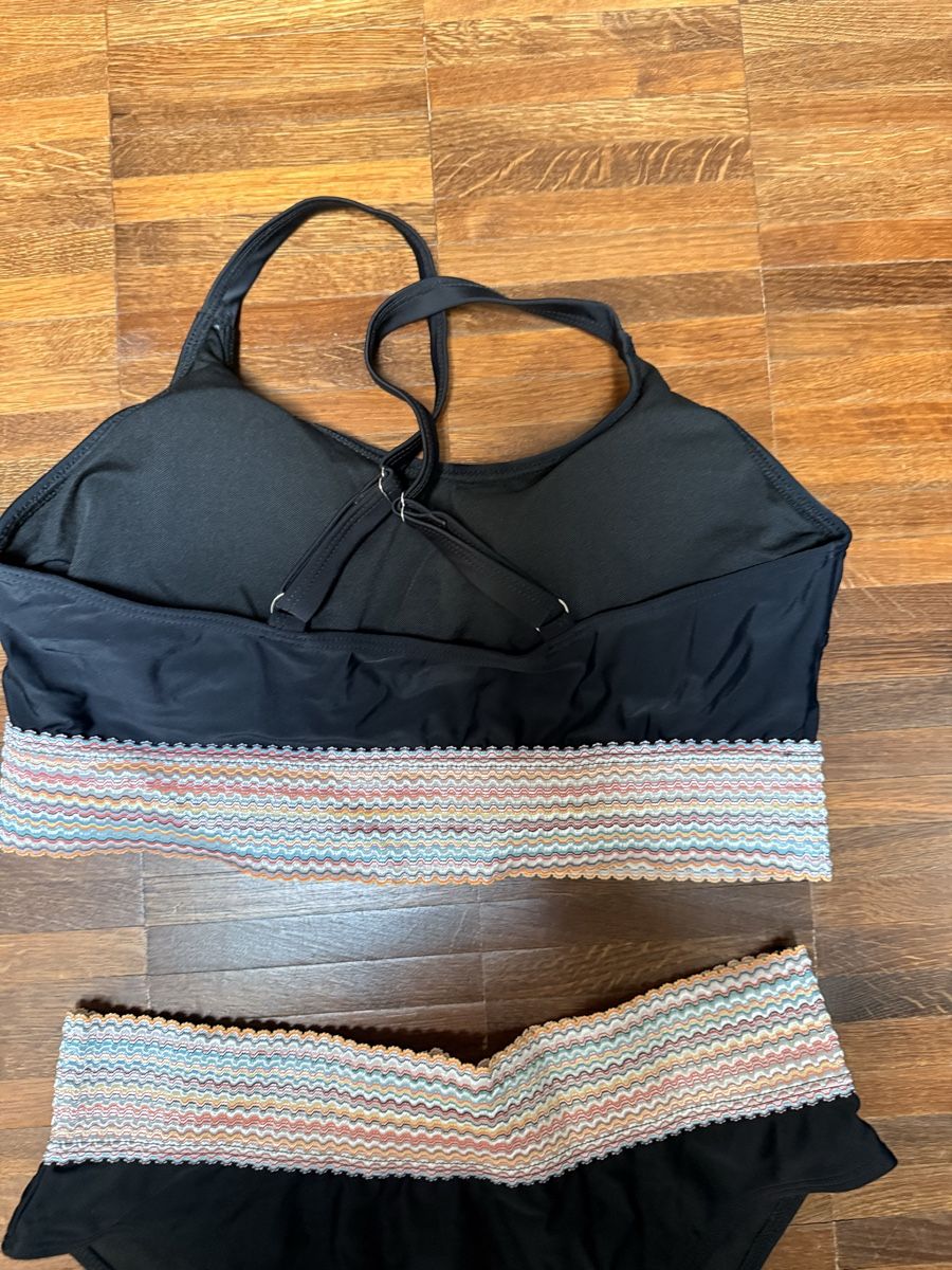 Costumi da bagno & Bikini: Bikini schwarz mit buntem Bund xl, neu – Nuovo (secondo la descrizione) da Winterthur venduto da hera05 2