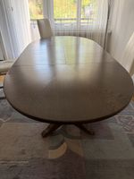 Esstisch oval aus Holz dunkel ausziehbar guter Zustand