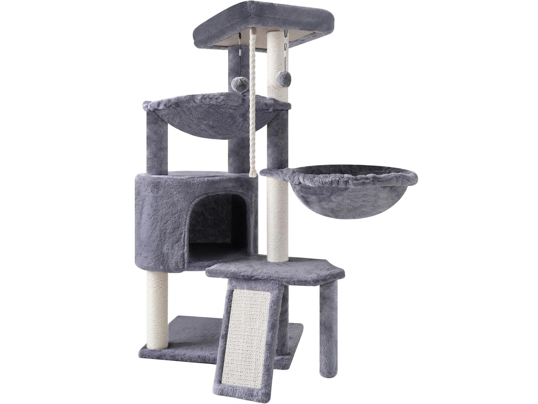 Katzenbaum - Kratzbaum: Kratzbaum Kletterbaum Katzenbaum 95cm, Katzenhaus grau – Neu und originalverpackt aus Zürich von MueDes