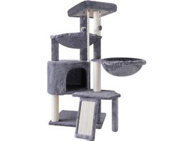 Kratzbaum Kletterbaum Katzenbaum 95cm, Katzenhaus grau
