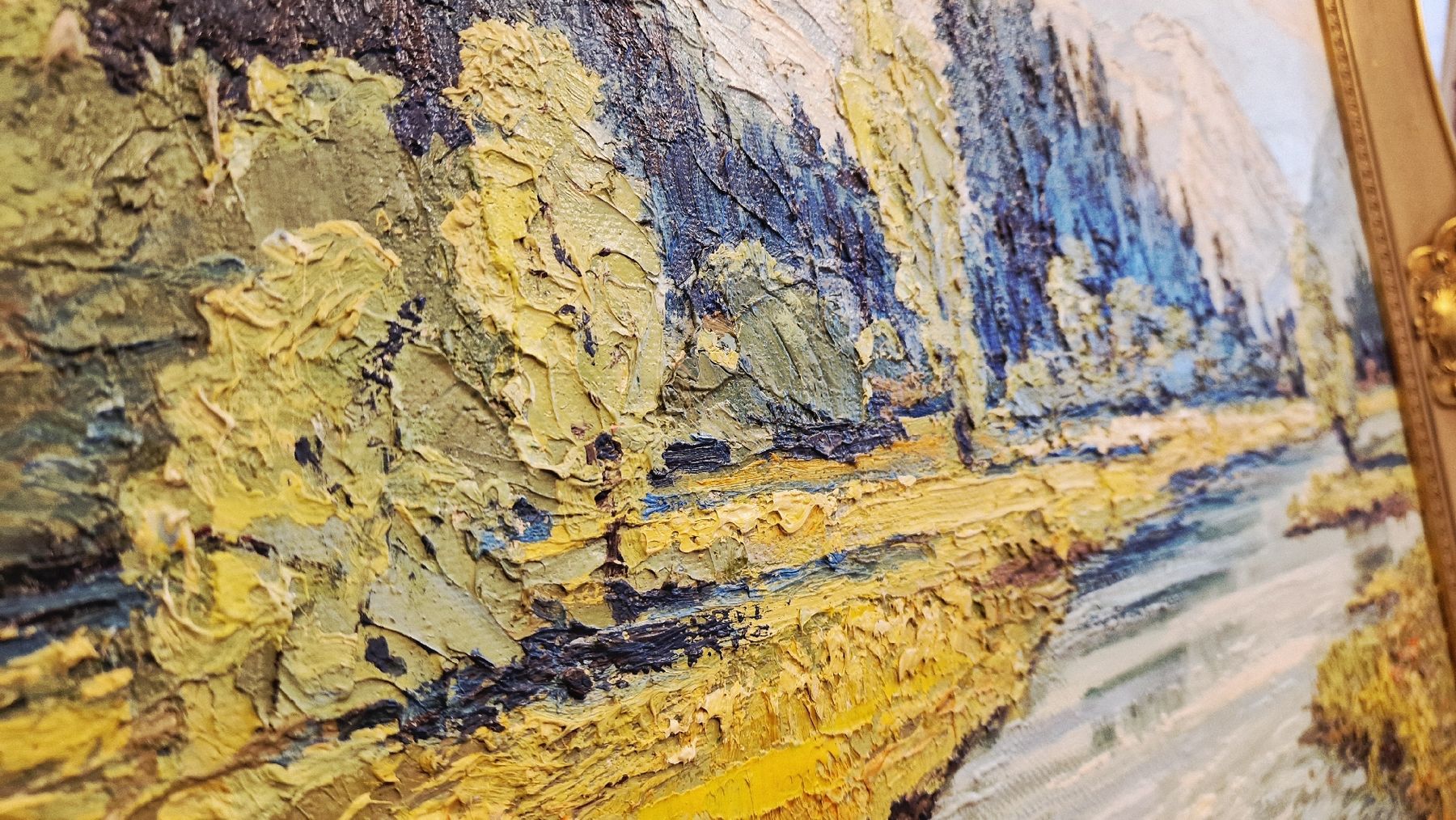 Dipinti: Ölgemälde Flusslandschaft, signiert – Usato da BERN venduto da Intarsia 4