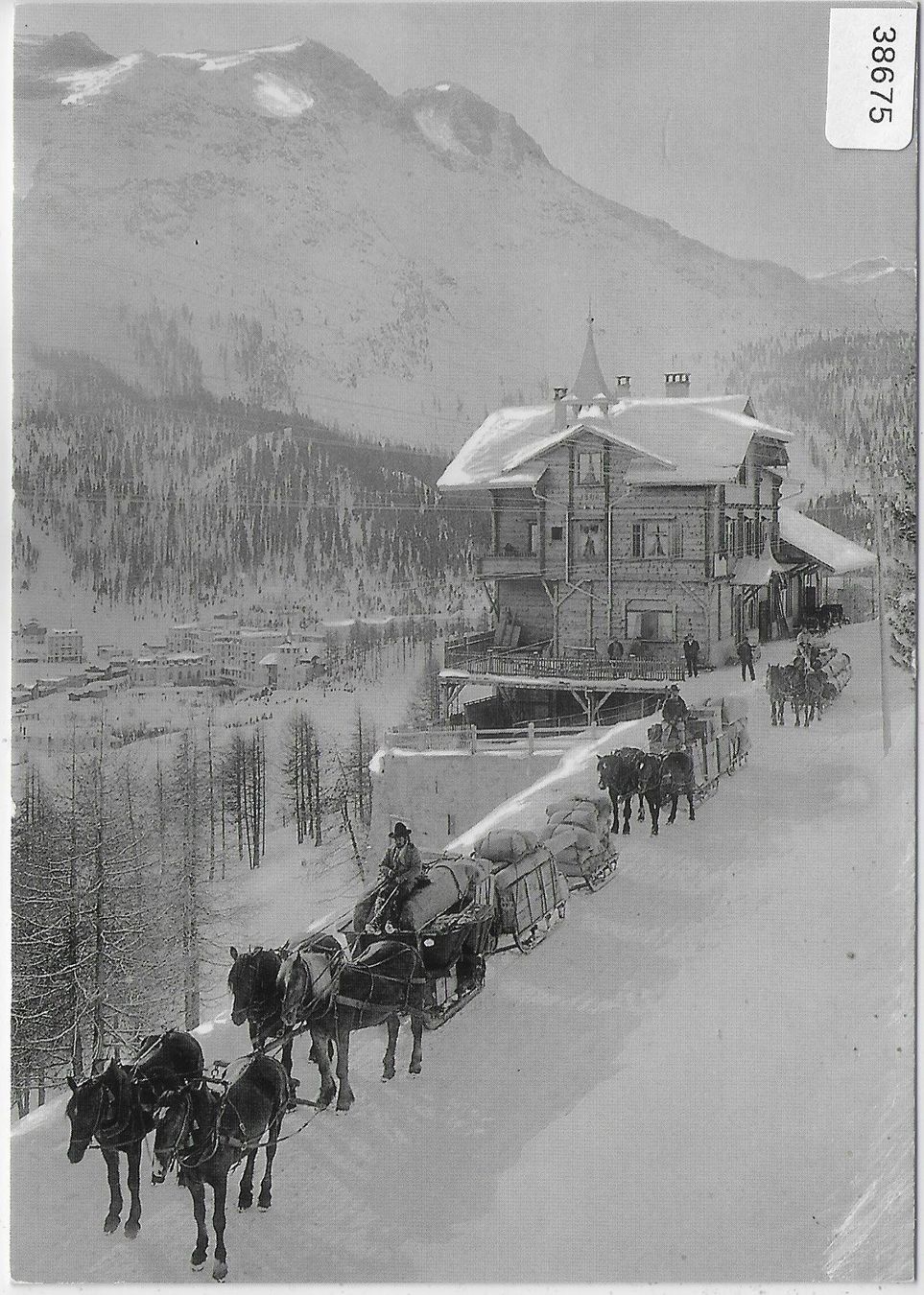 Cartoline postali: St. Moritz - Pferdeschlitten - Repro – Difettoso da Ettingen venduto da Kartenplanet
