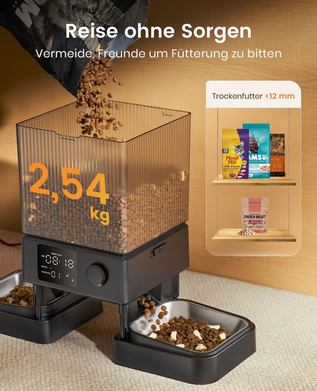 Futter: Futterautomat Katze 2 Näpfe automatisch – Neu und originalverpackt aus Basel von EchoPeak 7