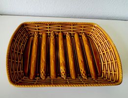 Sarreguemines Spargelplatte Majolika Frankreich Vintage