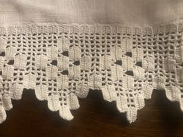 Vintage gehäkelte Spitzen Handarbeit, Weiss,