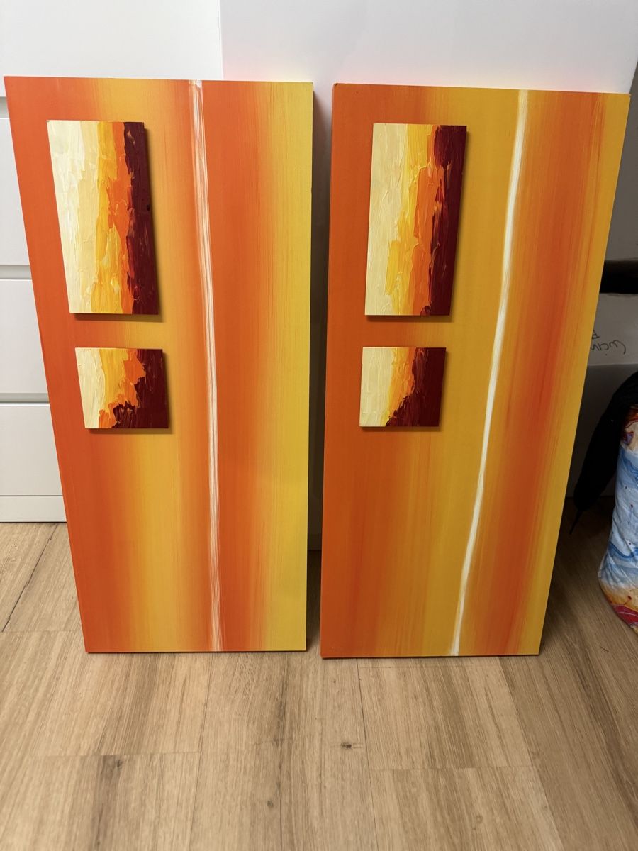 Poster & Bilder: Zweiteiliges Wandbild, handgemalt – Gebraucht aus Kölliken von Vivii01