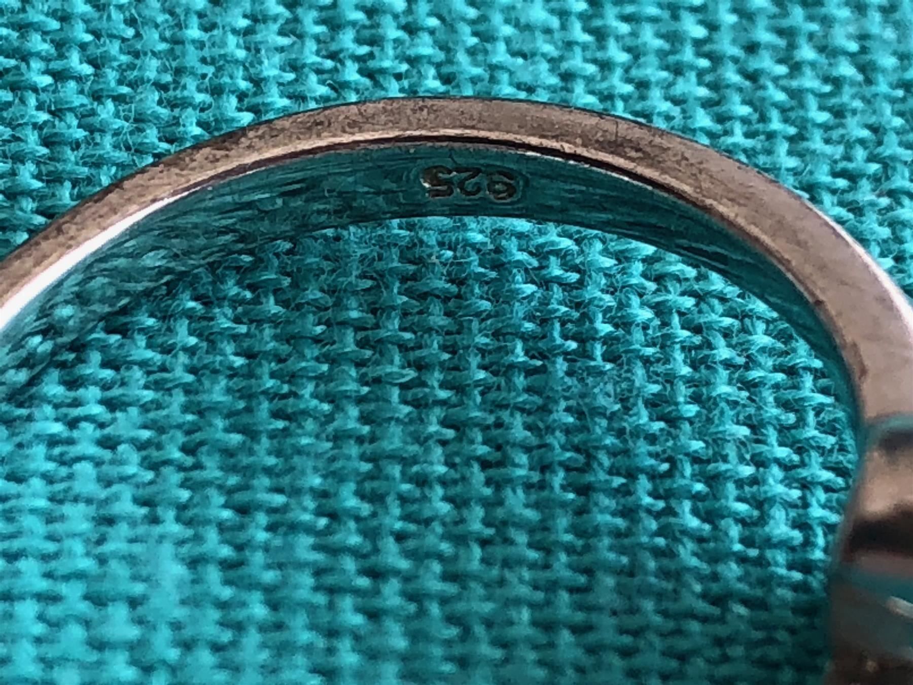 Anelli: Seltene Silber Ring mit Edelstein, 925er – Usato da Steinhausen venduto da Super05 6