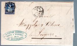 1863 ABART SITZENDE HELVETIA FALTBRIEF VON BASEL NACH LUZERN