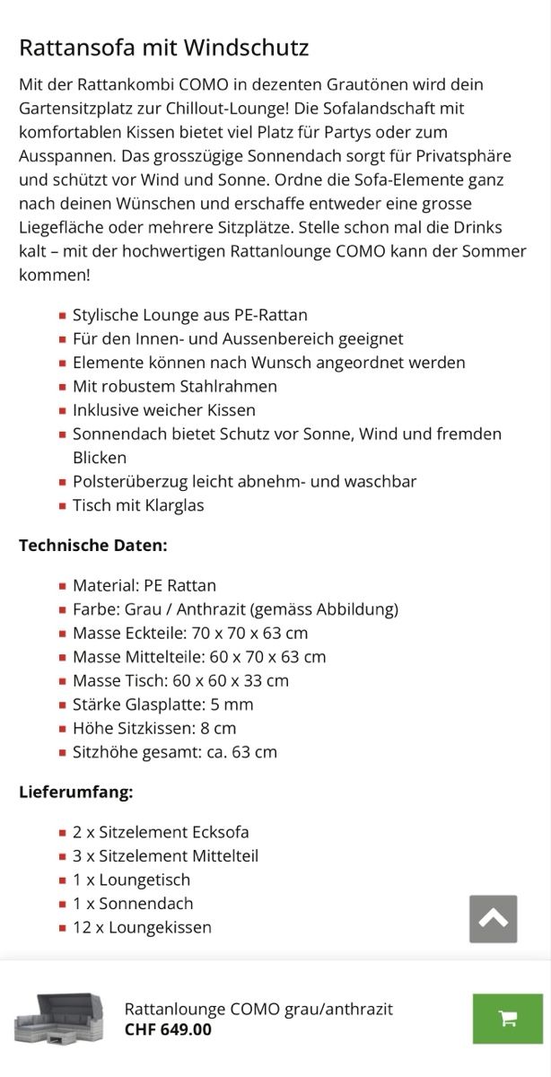 Gonser Sofas: Gartenlounge COMO von gonser – Neu (gemäss Beschreibung) aus Wangen an der Aare von Babz79 2