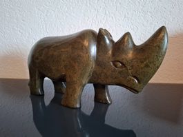 Rinocéroce en Marbre - 23 cm
