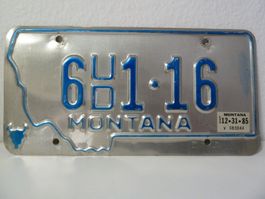 USA Nummernschild Autonummer License Plate MONTANA 6UD1-16