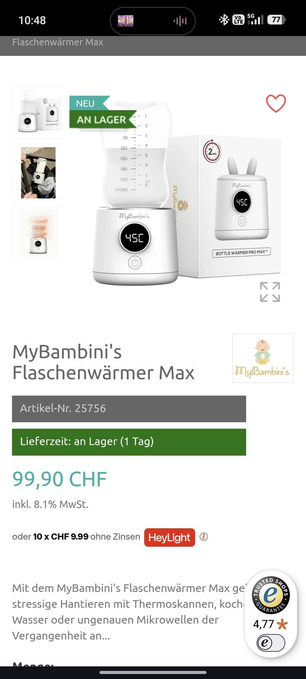 MyBambini’s Pasti del neonato: Schoppenwärmer – Nuovo e nell'imballaggio originale da Wettingen venduto da LadyMoser 3
