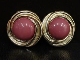 Vintage Ohrclips Clips Ohrschmuck Lila 60er 70er 80er Jahre