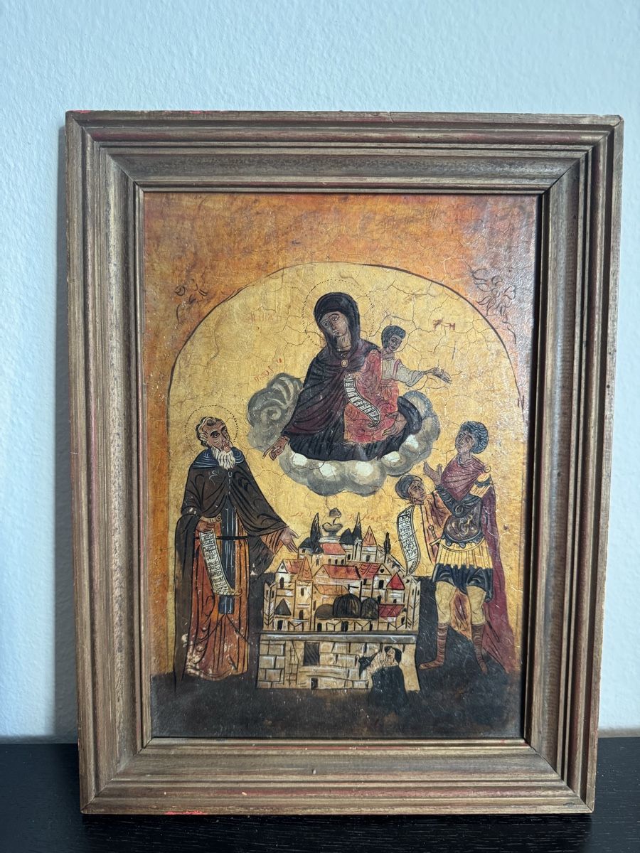 Dipinti: Antike Ikone mit Rahmen, religiöses Bild, Holz. – Usato da Buchs AG venduto da ChrizZa 1