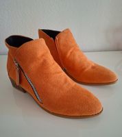 Stiefeletten orange mit Reissverschluss Grösse 41