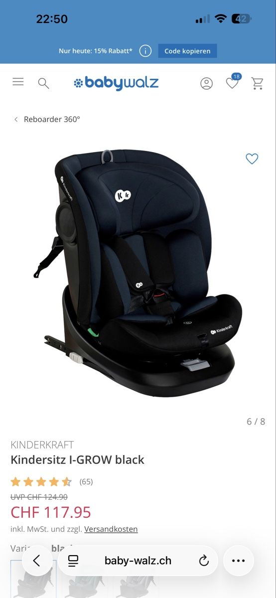 Kinderkraft Sièges auto: Kindersitz Kinderkraft I-GROW – Neuf (Voir description) à Winterthur par mmsh 4
