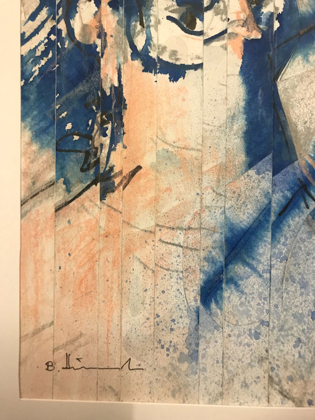 Dipinti: Karnevals-Spuren, Collage-Mischtechnik, 32x39, 1994 – Usato da Biberist venduto da longimanus3 4