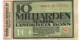 Bonn 10 Mrd.Mark Serie F 15.10.1923 SS++-VZ