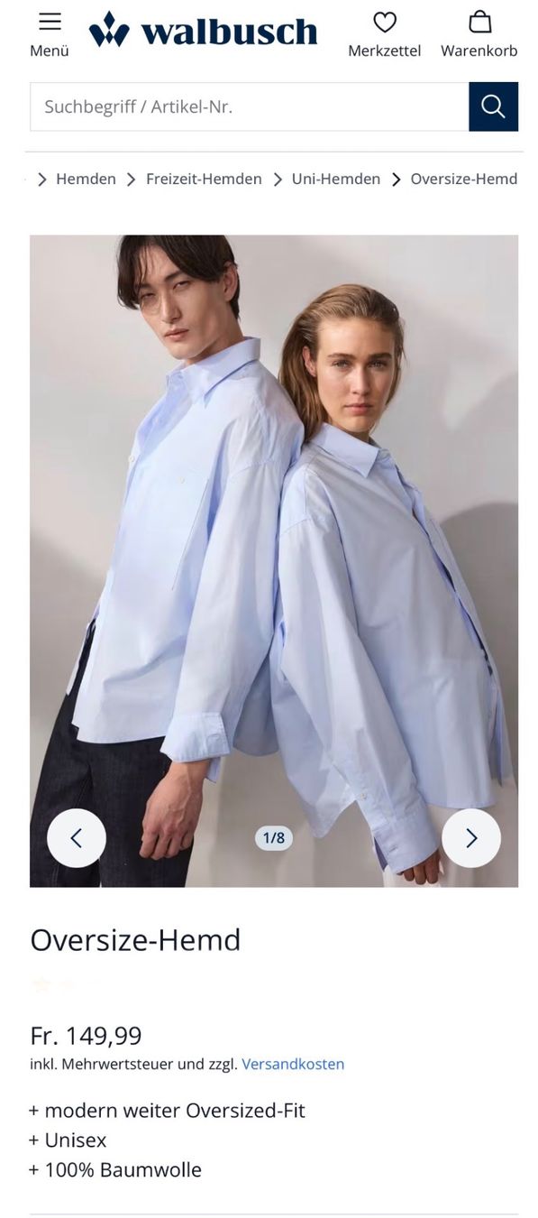 Walbusch Blusen: WALBUSCH Extra Glatt Bugelfrey 50 Neu/NP149CHF Bluse – Neu (gemäss Beschreibung) aus Kölliken von Prscoo 8