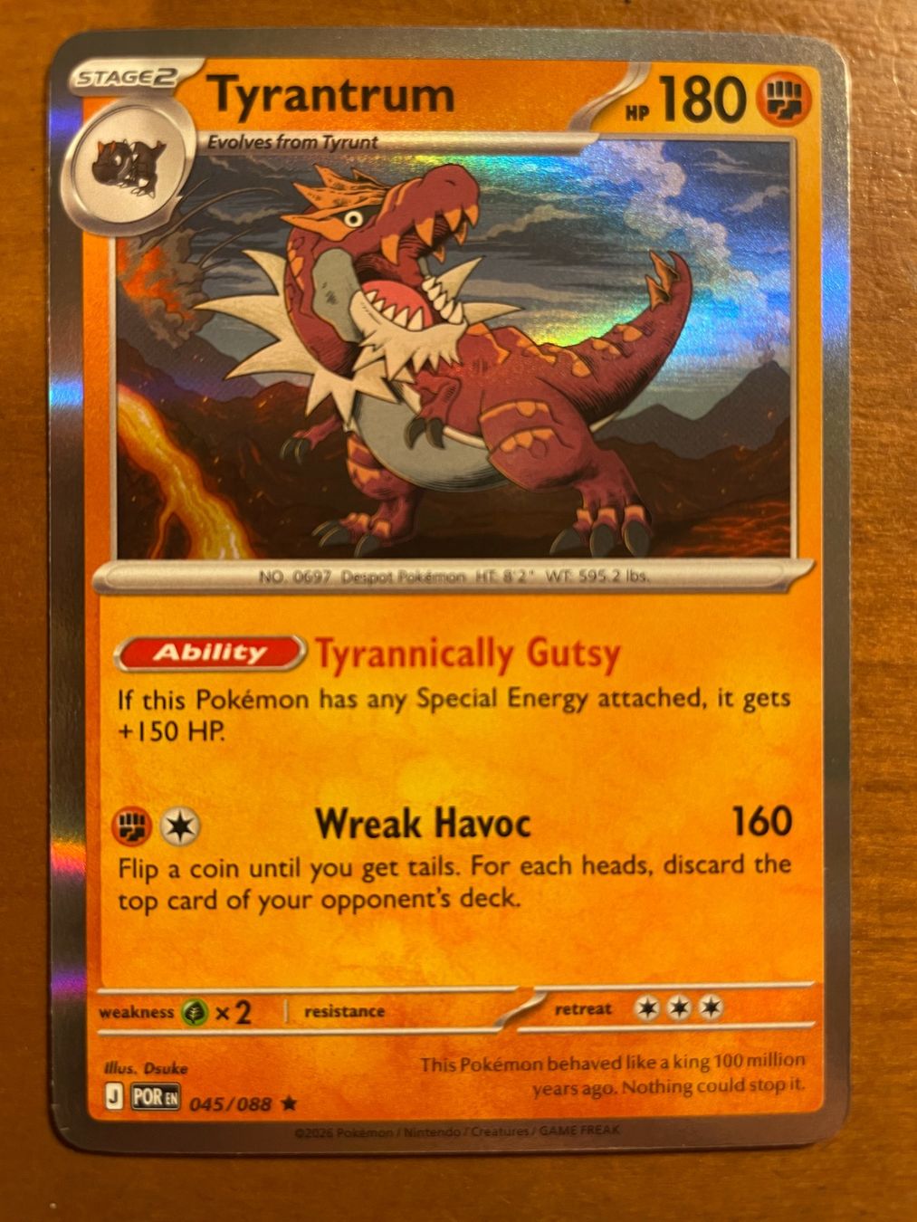 Pokémon Carte collezionabili: Pokemon Tyrantrum Holo (Versand gratis) – Nuovo (secondo la descrizione) da Chur venduto da Angerson