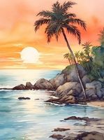 Diamond Painting Sonnenuntergang am Meer-152-30x40-326
