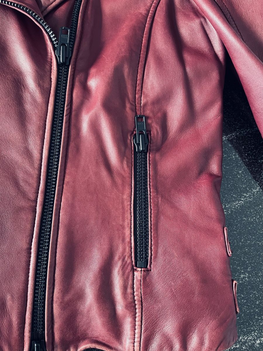 Giacche: Damen Bikerjacke Leder, Grösse S - Farbe Plum – Usato da Neuhausen venduto da Ann.Drea 2