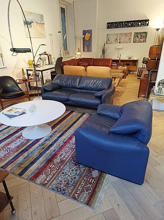 Cassina Divani: Cassina Maralunga Sofa + Sessel  Leder – Usato da Zürich venduto da style-and-design.zh