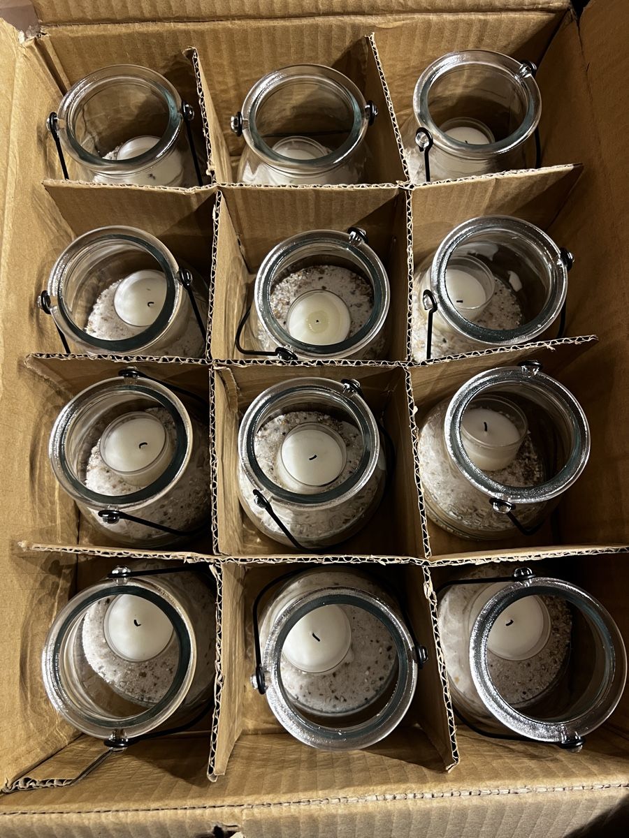 Portacandele: Windlicht Glas mit Kerze & Sand, 10cm hoch – Usato da Zürich venduto da ehcarosa 3