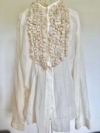 Etro  Womens hemd mit Rüschenkragen, Weiss, Grösse M, CHF 20