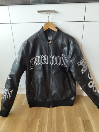 Schwarze Black Squad Jacke im Lederlook, Grösse M