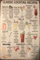 Cocktailkarte Blechschild Metallschild sex on the beach Shot