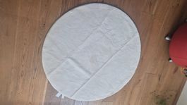 Runder Teppich hellbeige neu