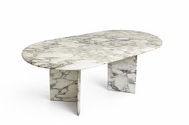 Vintage italienischer Carrara-Marmor Esstisch · 1970er Jahre