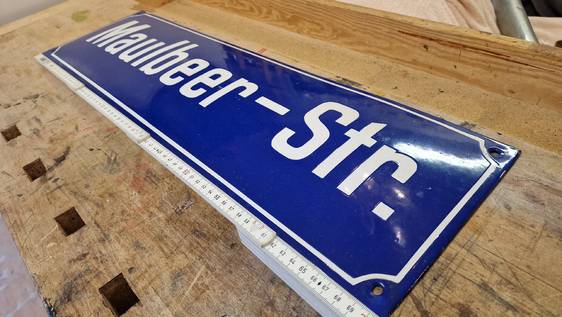 Insegne: Emailschild, Strassenschild, "Maulbeer-Str. – Usato da BERN venduto da Intarsia 3