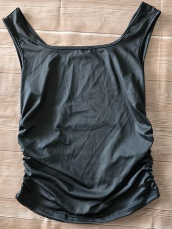 ​😍 Stylisches Top mit Raffung - L - Schwarz