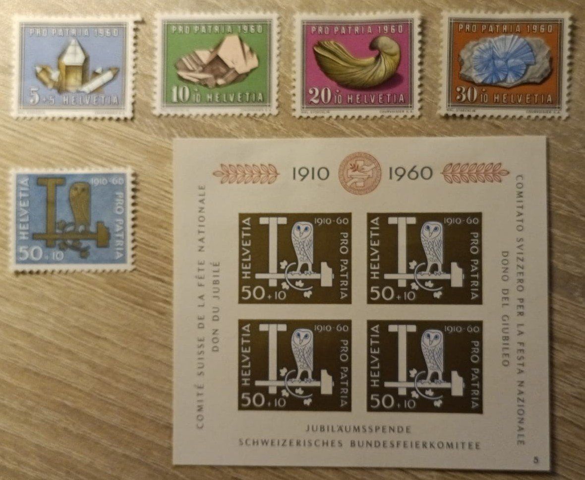 Tutti i francobolli: Sellos Suiza 1960 Mineral Types – Usato da Stein am Rhein venduto da tom_fq6v