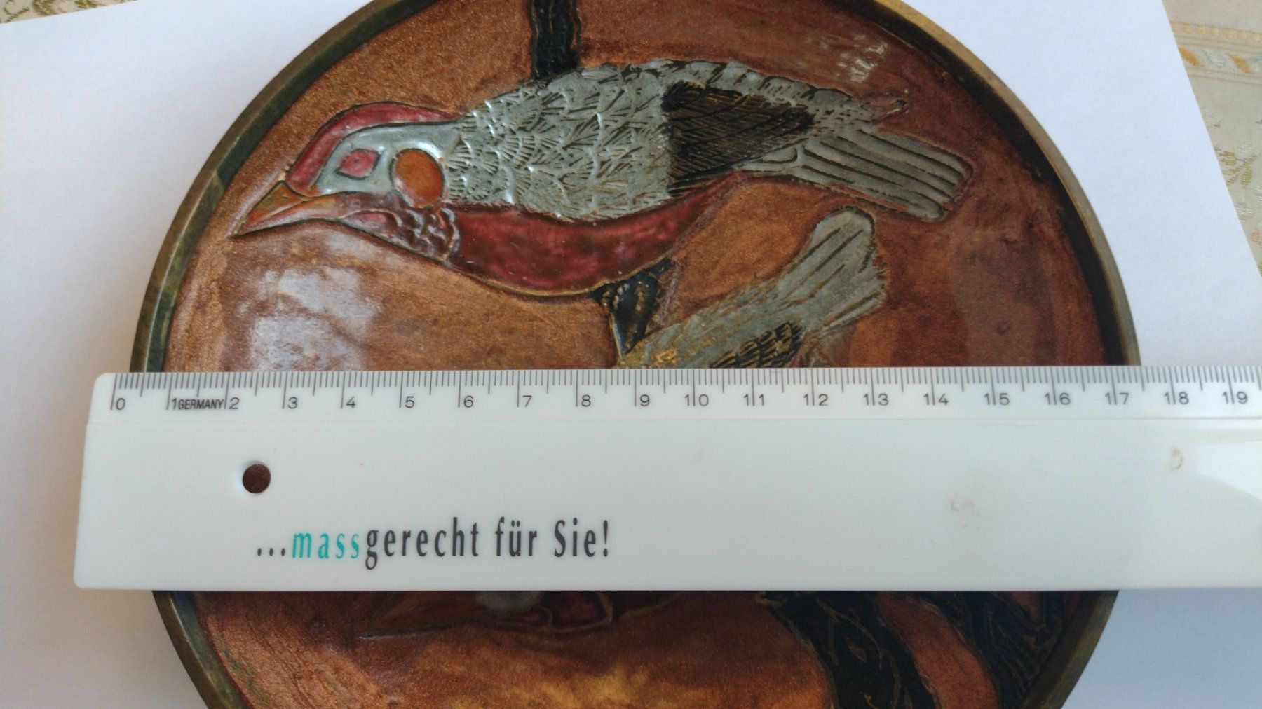 Ciotole: Messing Schale Bemalt mit Vögeln, Nusschale Bonbonschale – Usato da Baden venduto da TellsKuchenhaus 4